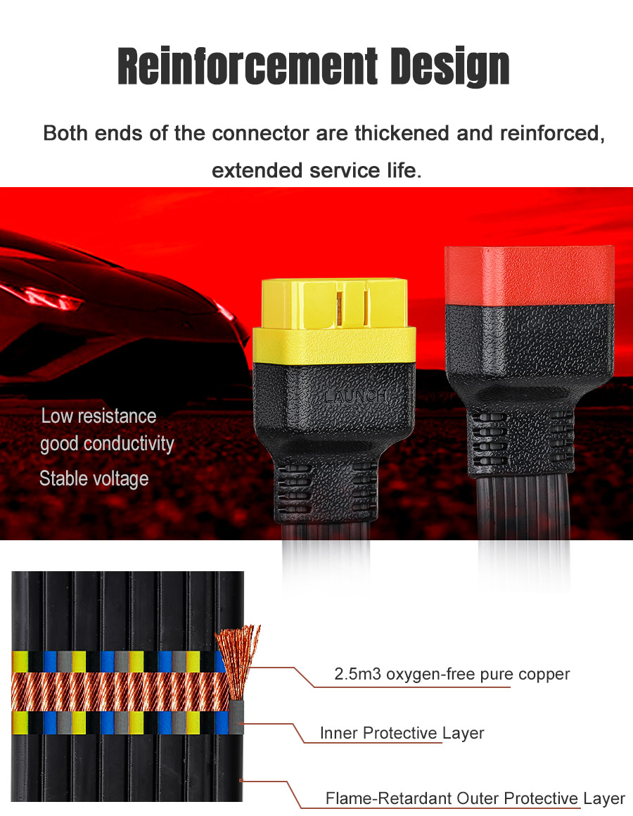 OBD2-Extension-Cable-16Pin-236IN60CM-for-Launch-X431-iDiag-Easydiag-X431-M-Diag-X431-V-V-5C-PRO-SF157-B